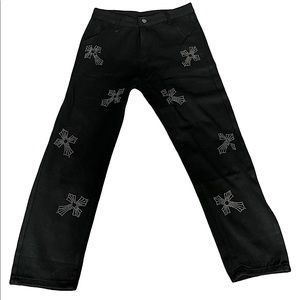 Upsurge Planet studded cross slim fit pants